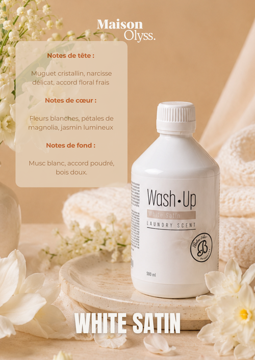 Flacon parfum de linge 500ml White Satin Maison Olyss